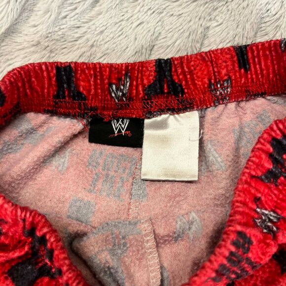 WWE Lounge Pants Boys L The Rock I Bring It Red Pajama Bottoms Elastic Waist - Picture 3 of 6
